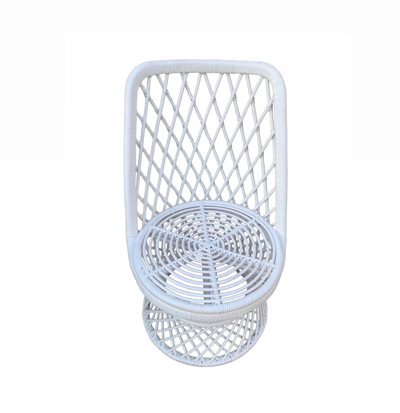 RVH Chair - Low Cane White Rockhampton Vintage Hire