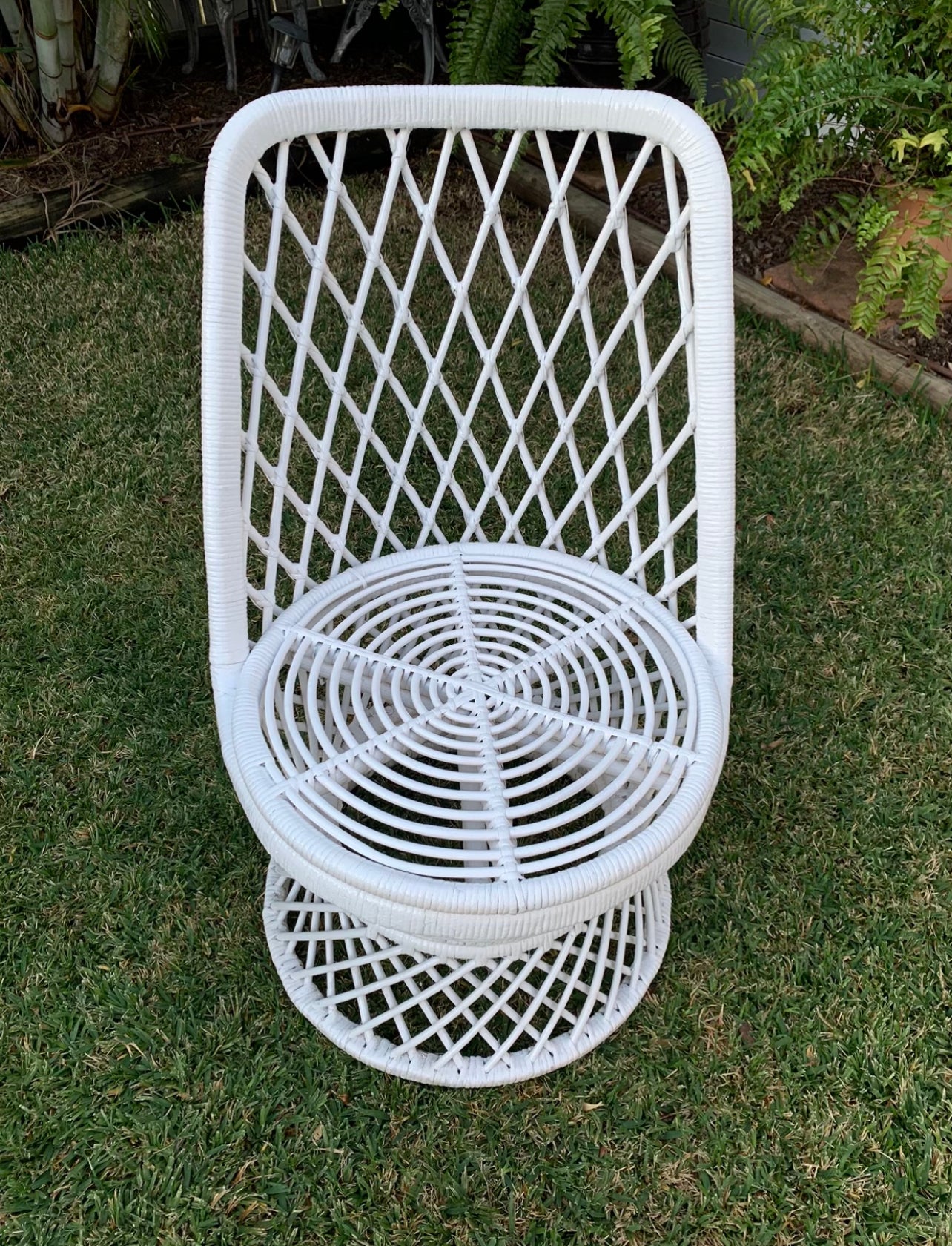 RVH Chair - Low Cane White Rockhampton Vintage Hire