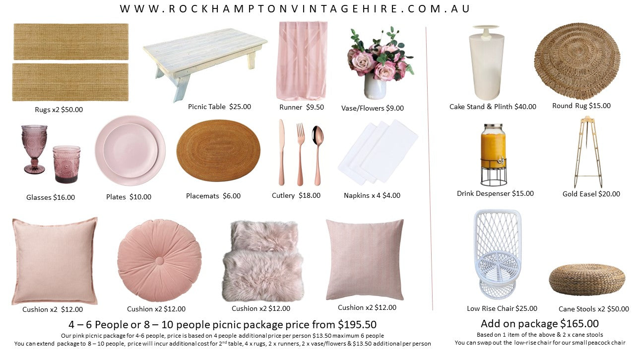 Rockhampton Vintage Hire add on Picnic Package