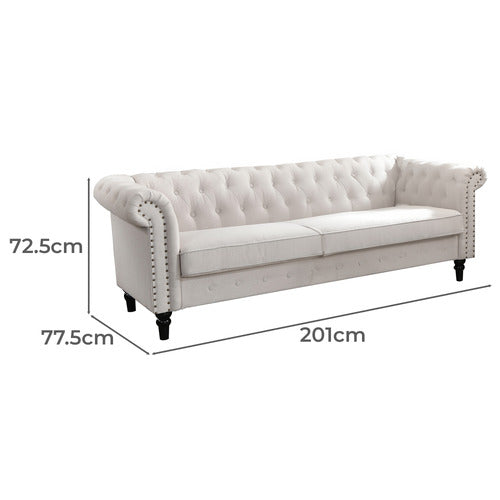 Couch - NEW 2025 Chesterfield 3 Seater White x2 Available