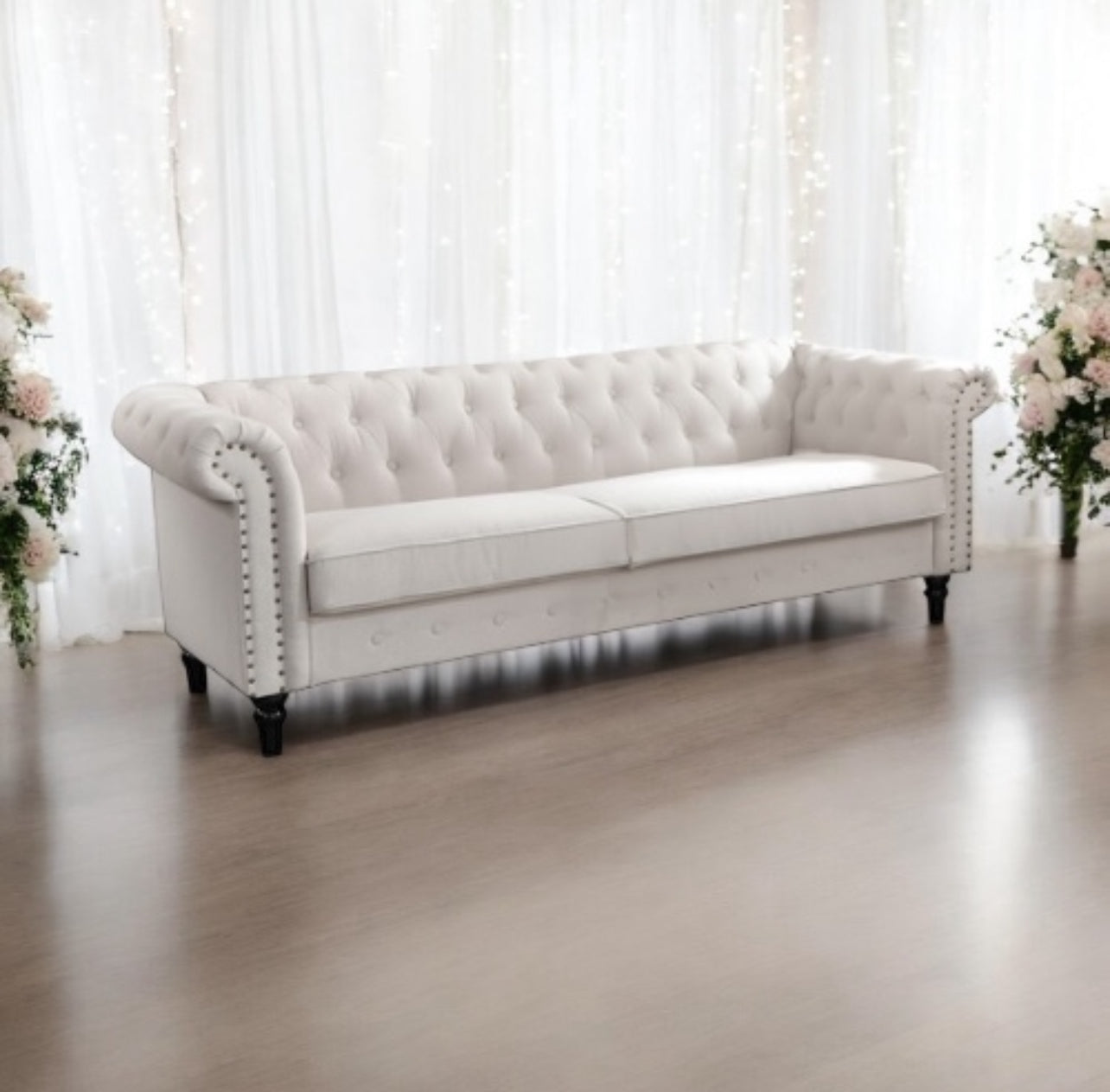 Couch - NEW 2025 Chesterfield 3 Seater White x2 Available