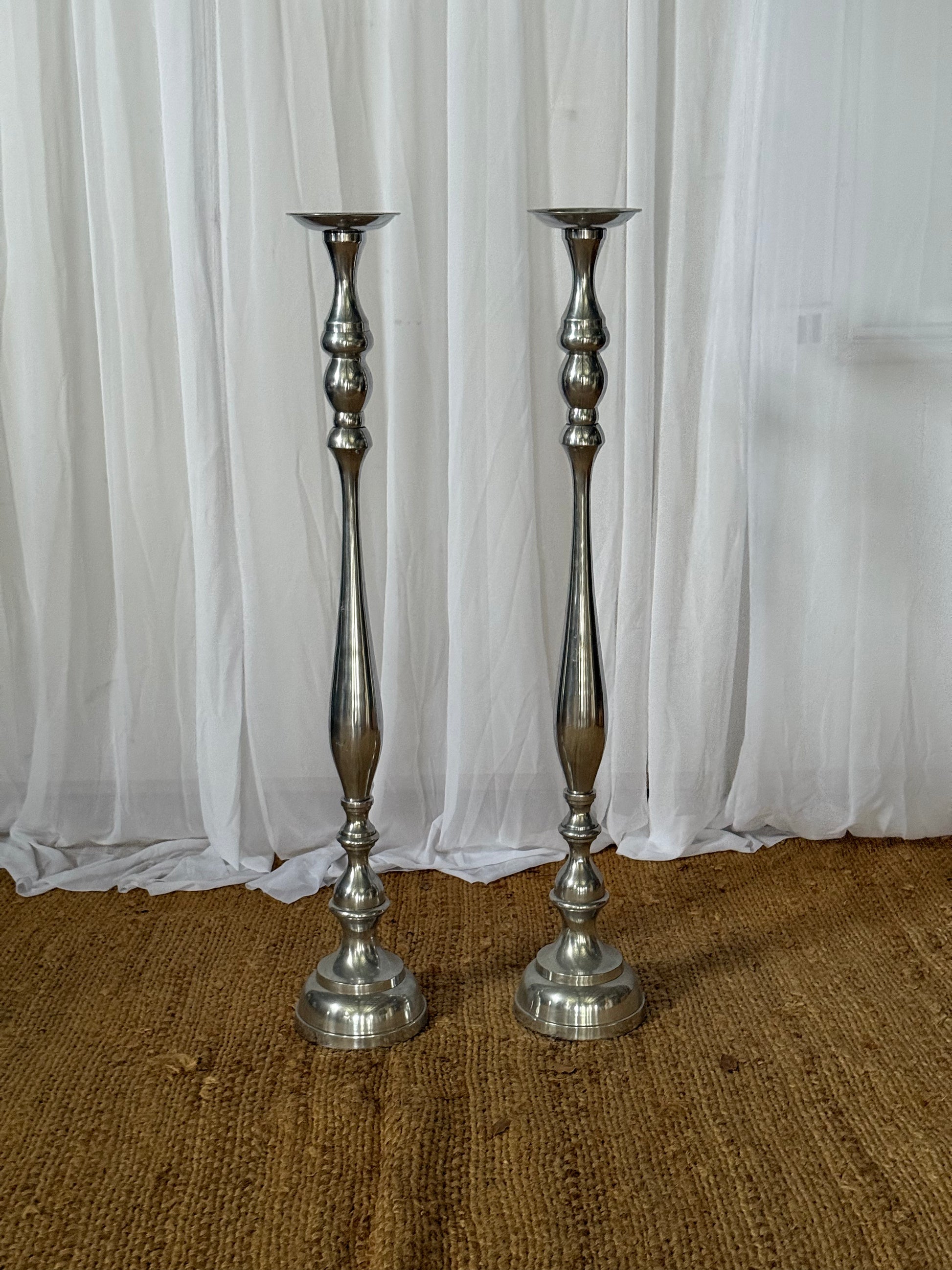 Candlesticks - Silver 105 cm High Rockhampton Vintage Hire