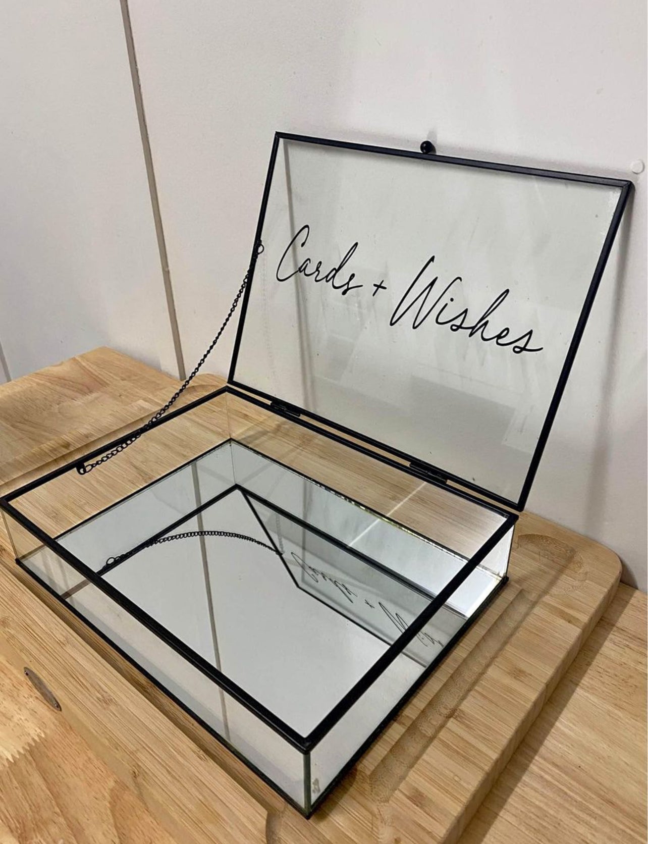 Card & Wishes - Glass Box & Lid Black Frame