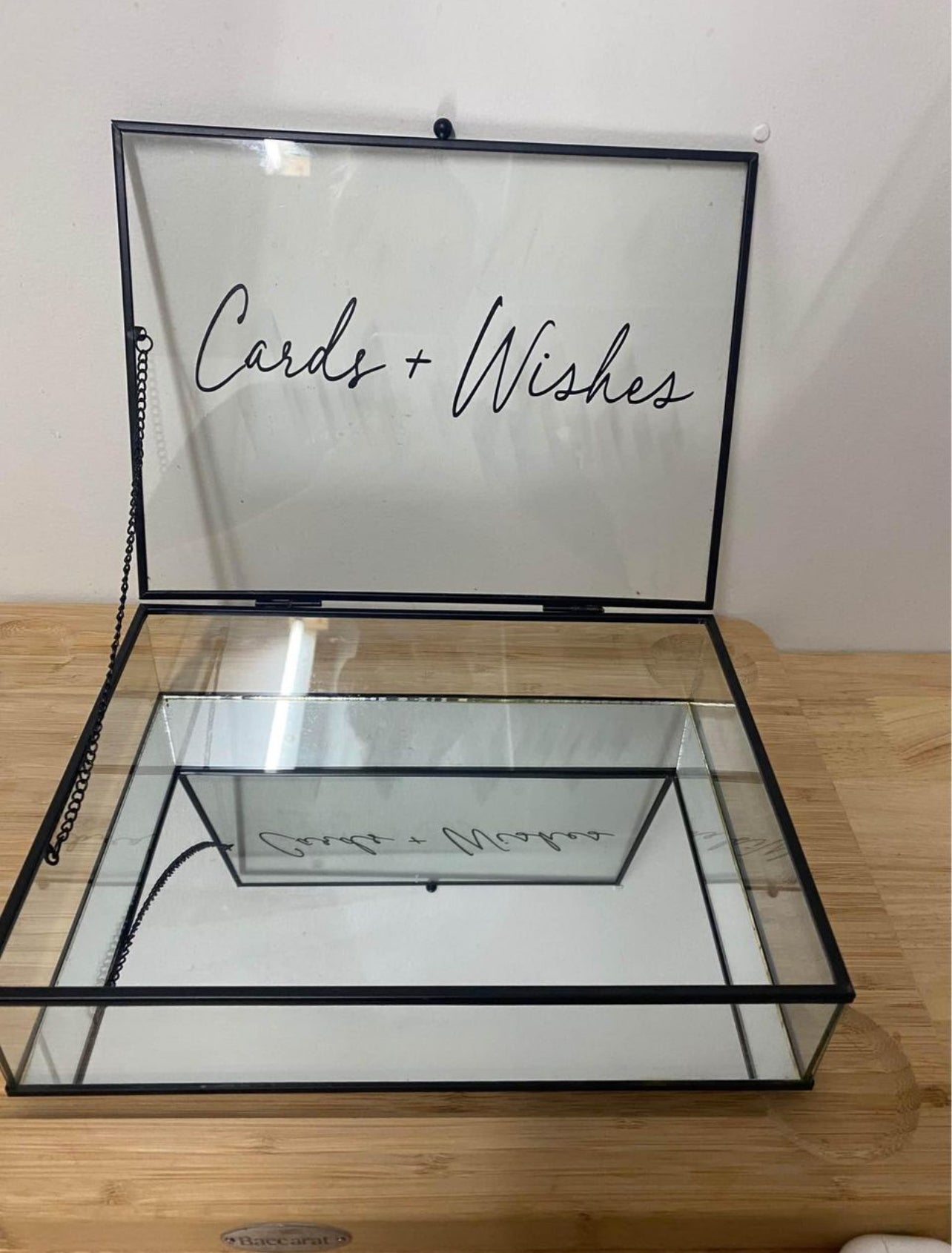 Card & Wishes - Glass Box & Lid Black Frame