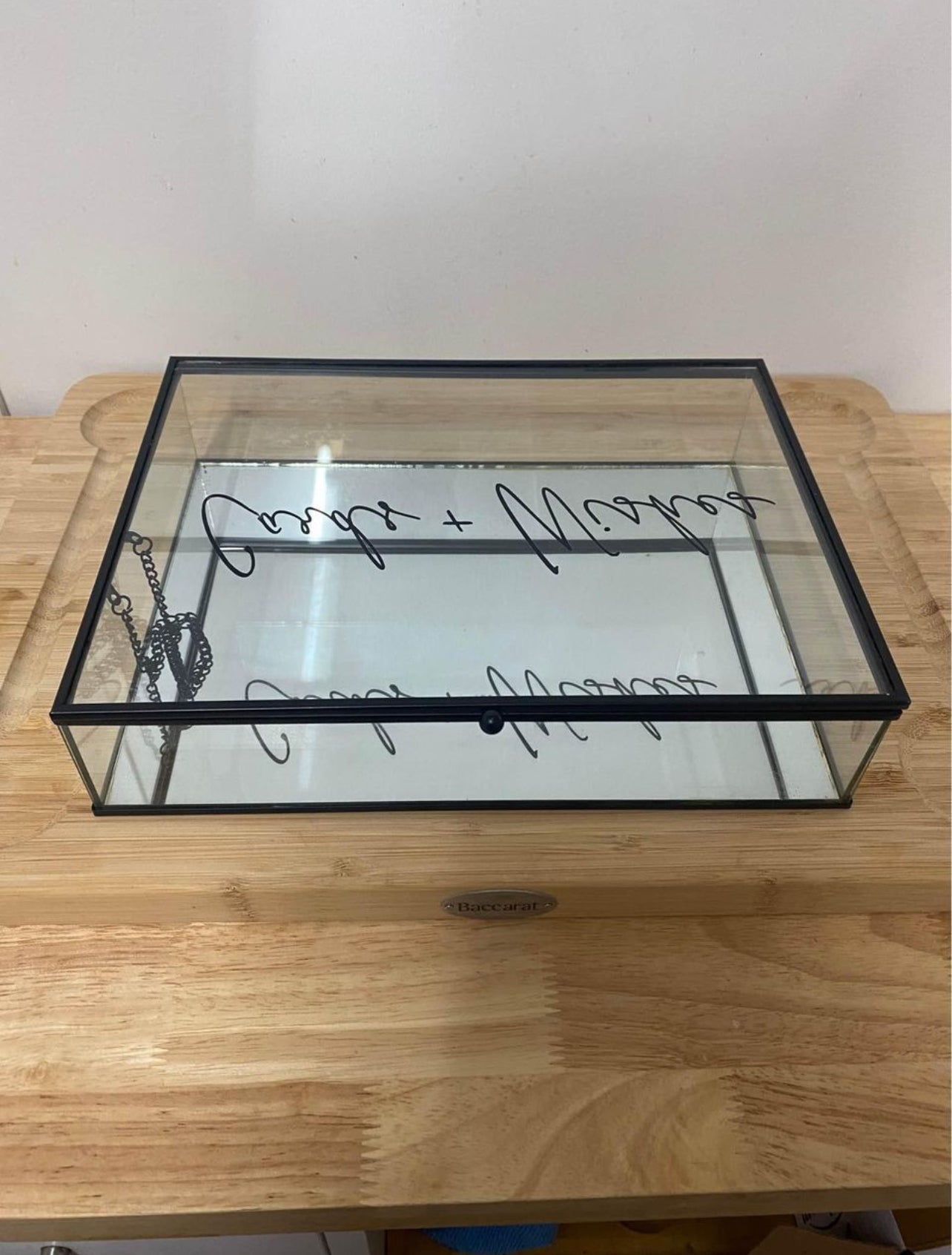 Card & Wishes - Glass Box & Lid Black Frame