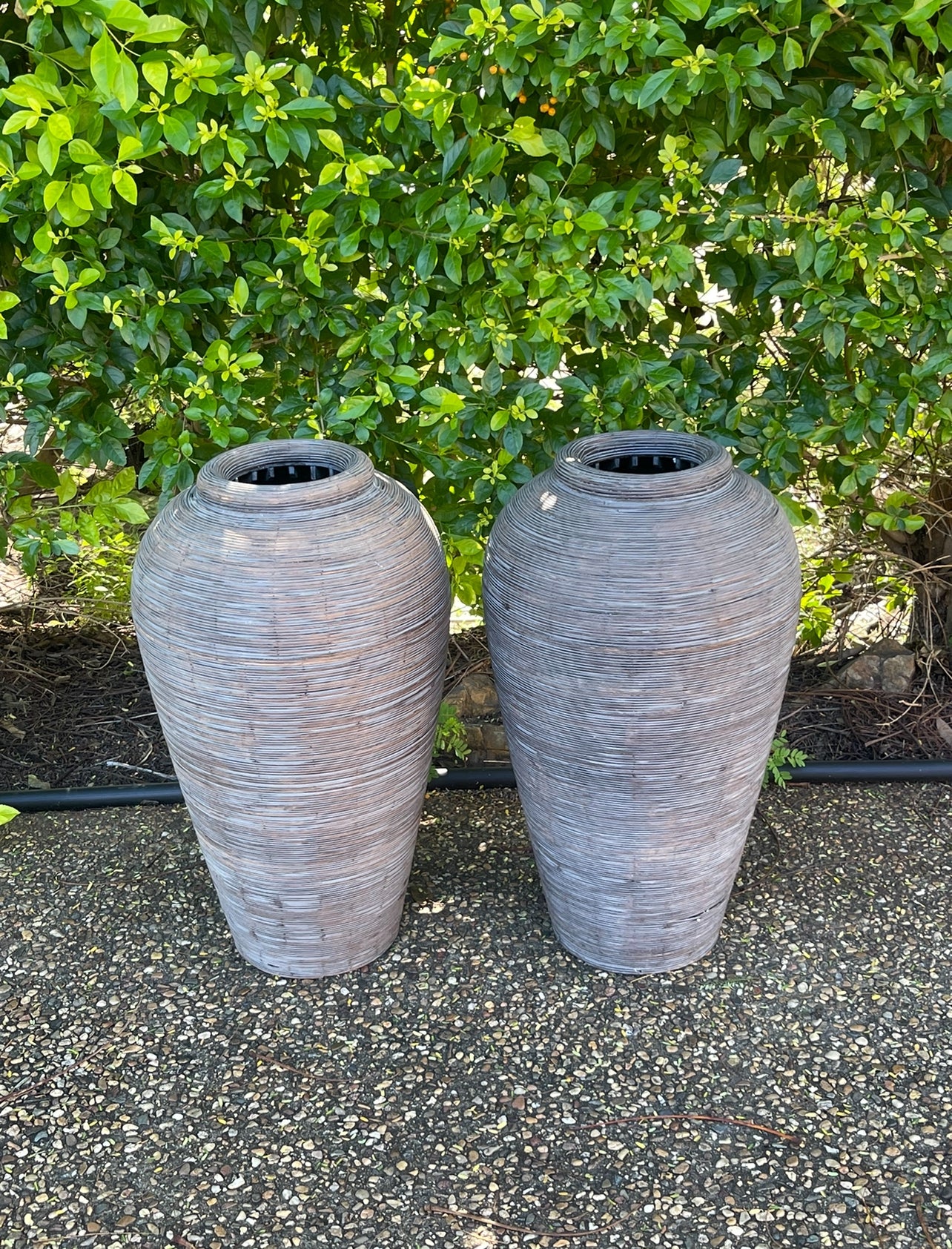 Rustic urns x2 Bundle Rockhampton Vintage Hire