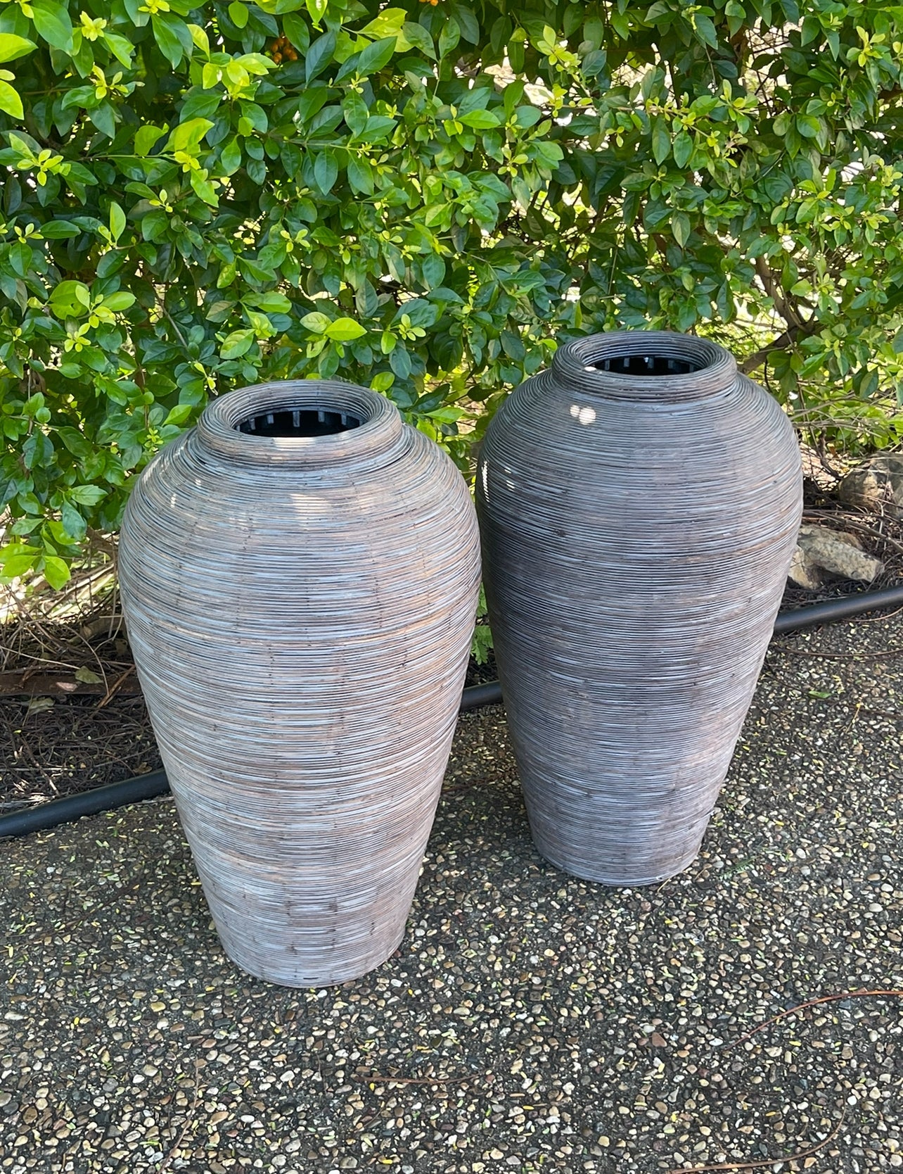 Rustic urns x2 Bundle Rockhampton Vintage Hire