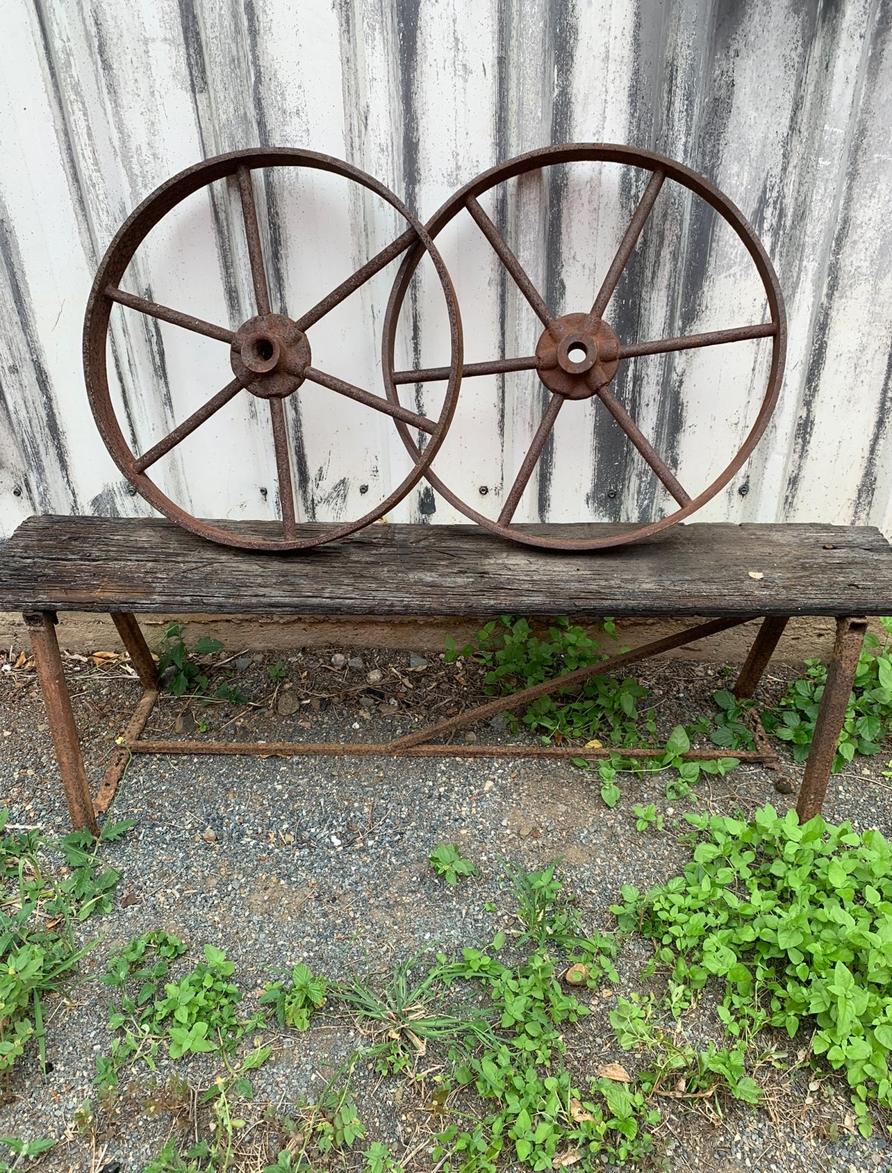 RVH Vintage Rustic Steel Wheels x 2 Available Rockhampton Vintage Hire