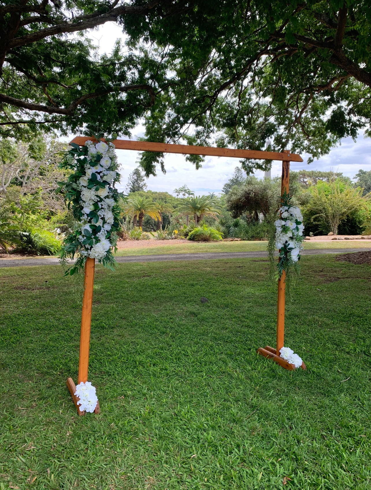 RVH Arbor - Rustic Wood Square Rockhampton Vintage Hire Wedding Hire 