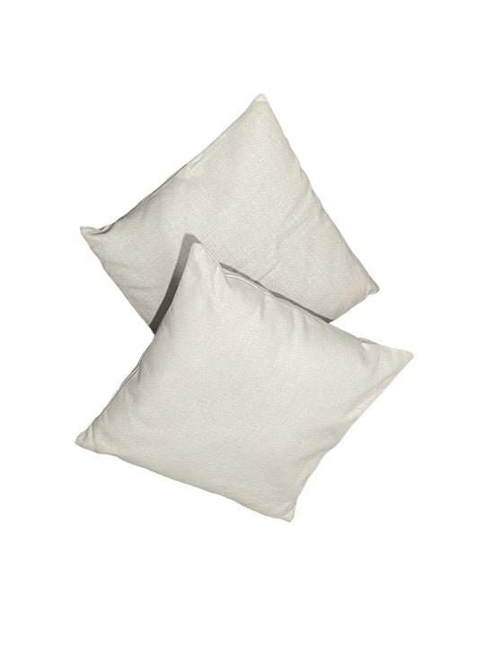 Hampton & Coastal styling Standard Square Cushions - cream x2 cushion collection for hire Rockhampton Vintage Hire