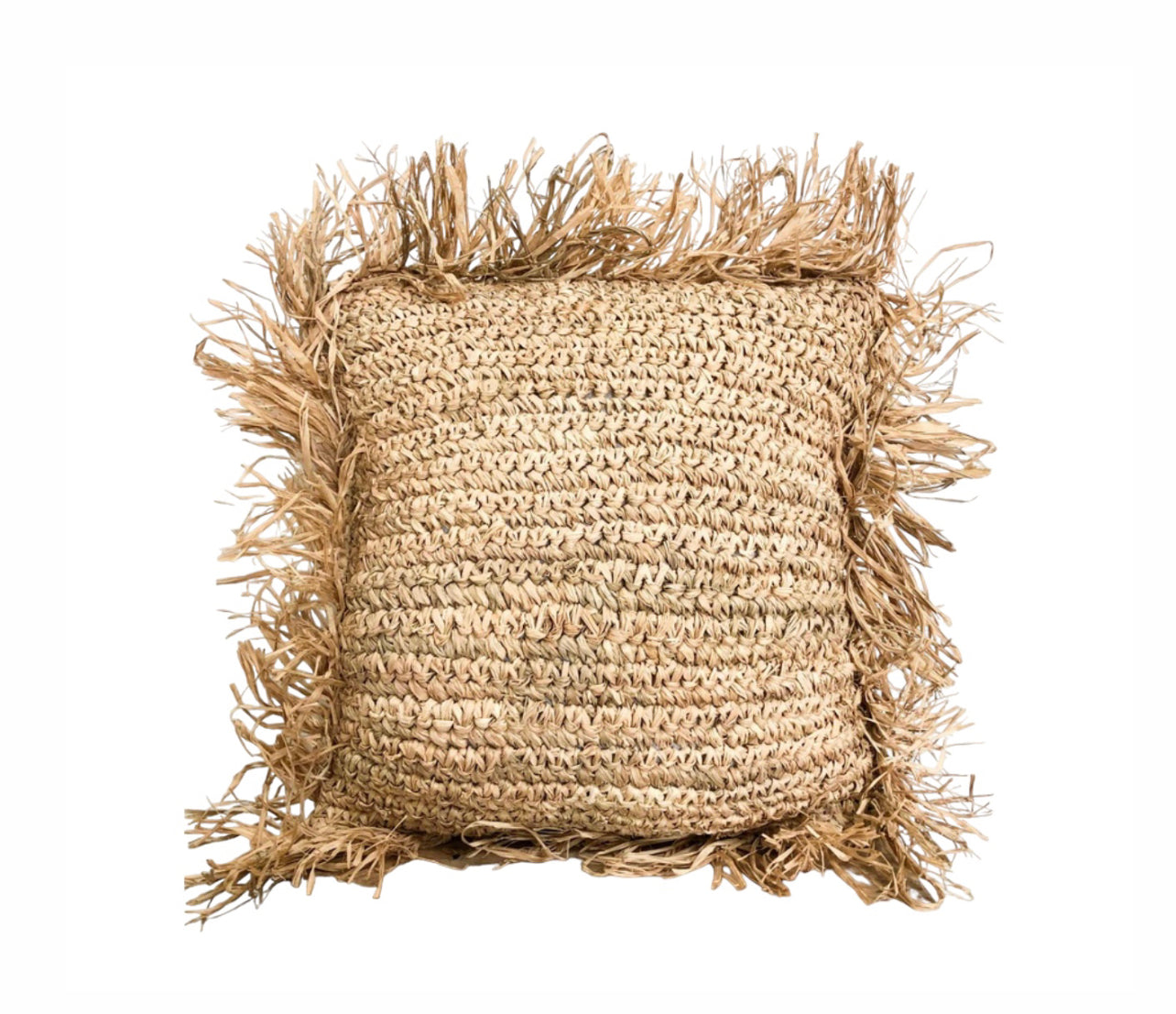 Island Luxe Standard Square Cushion - Raffia Rockhampton Vintage Hire 