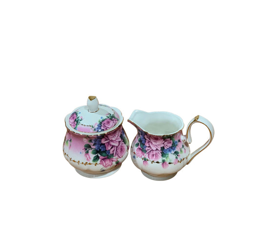 Rose Garden Sugar & Creamer Rockhampton Vintage Hire