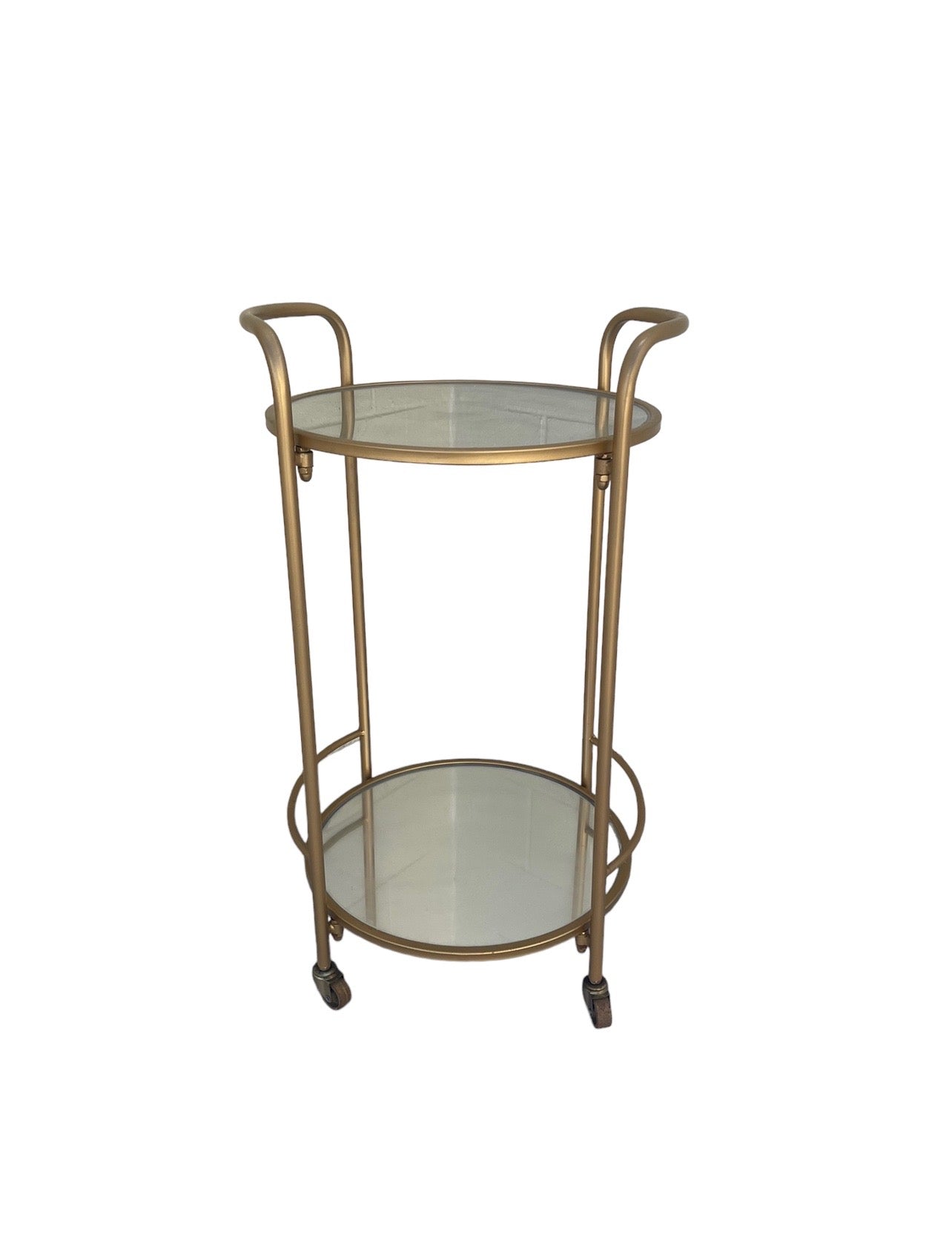 Bar Cart Round Gold Mirror Trolley