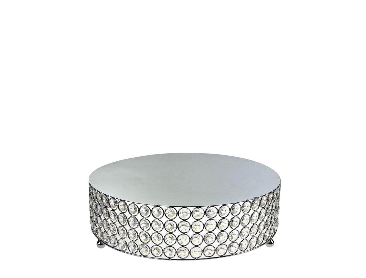 Round Crystal Cake Stand - Silver Rockhampton Vintage Hire