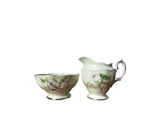 Royal Albert Vintage Cream and Sugar set Pattern: Laurentian Snowdrop Rockhampton Vintage Hire