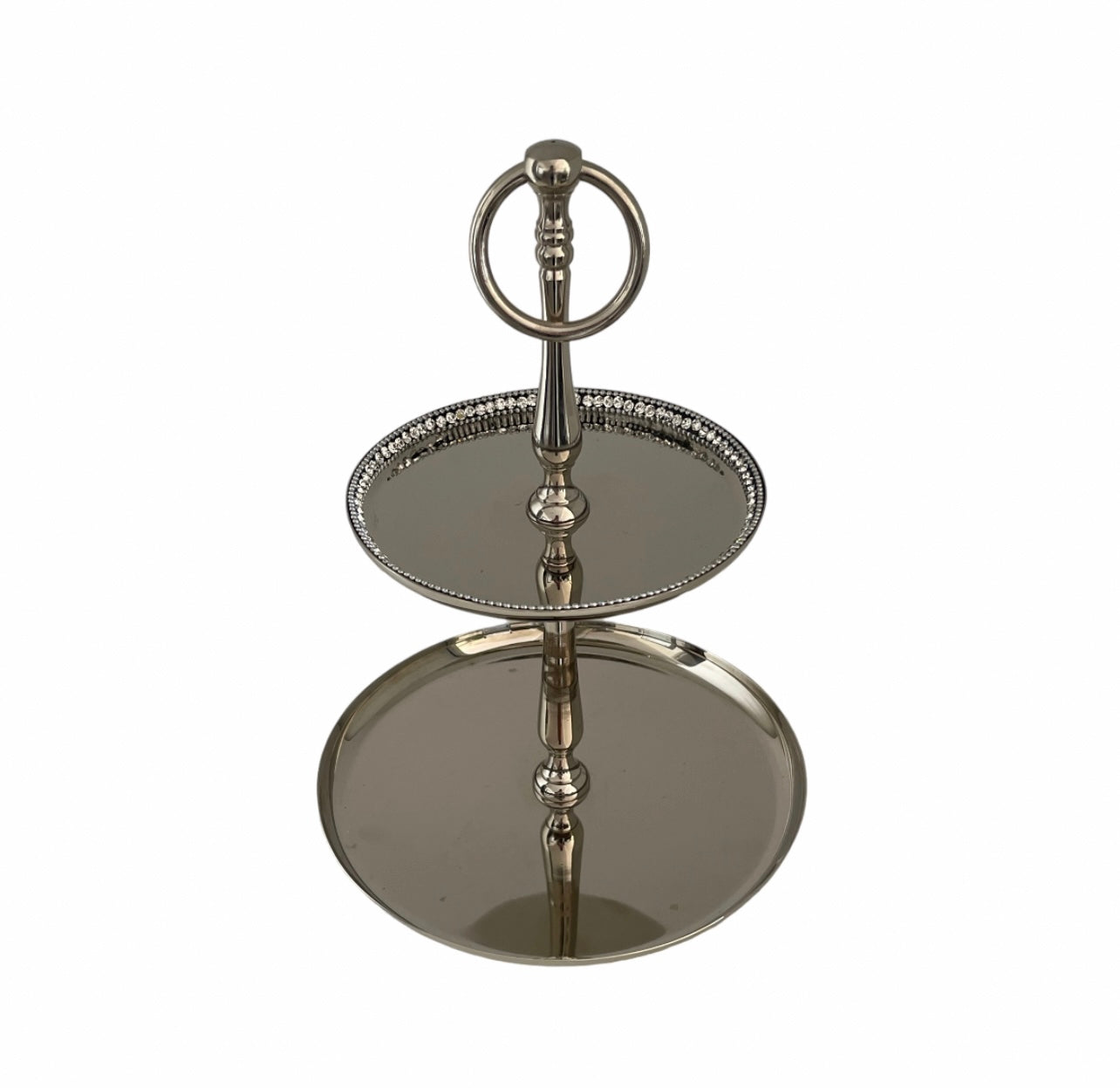 Cake Stand Round Silver @-tier Rockhampton Vintage Hire