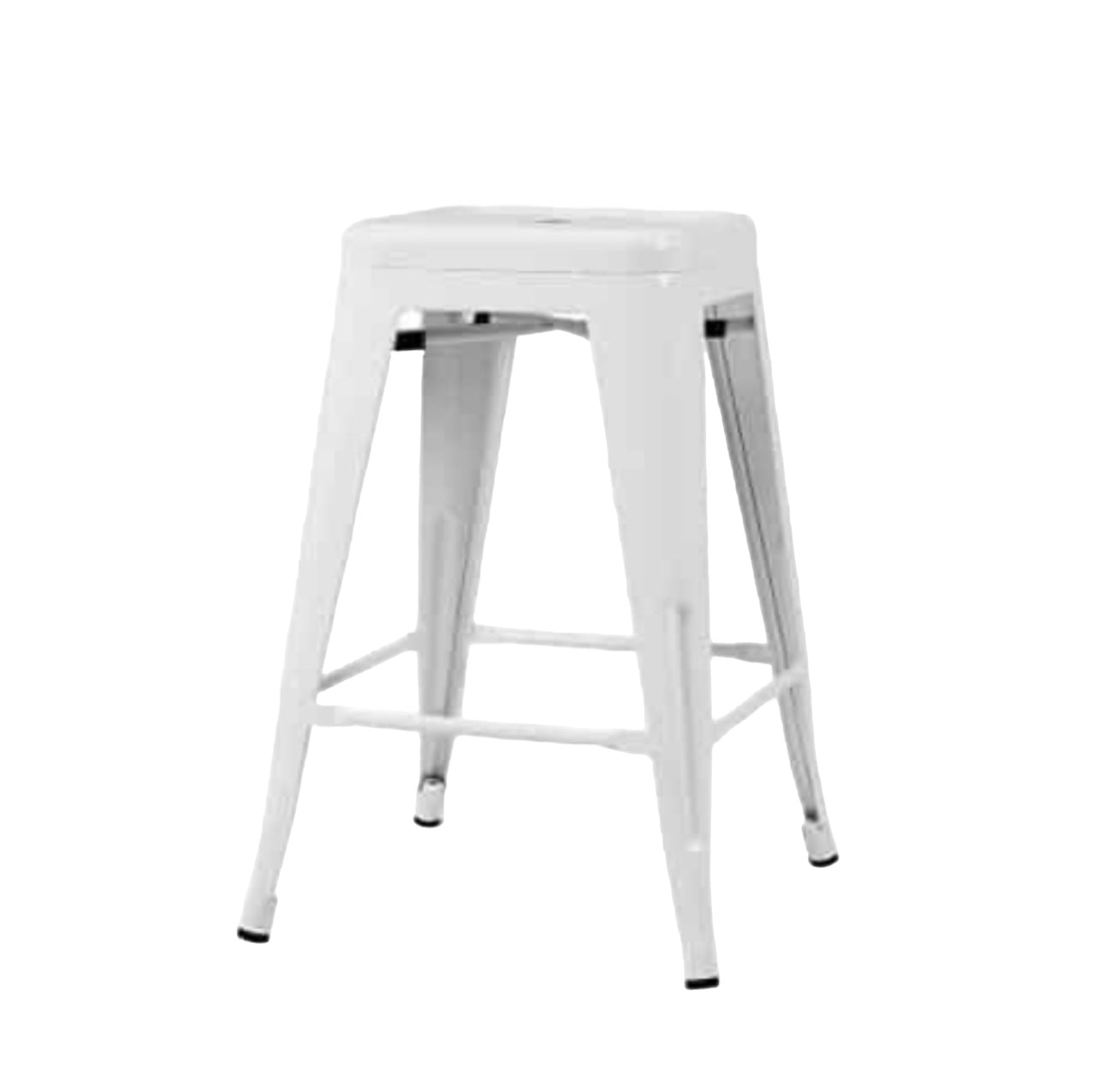 RVH Tolix Stools - White Available for hire at Rockhampton Vintage Hire