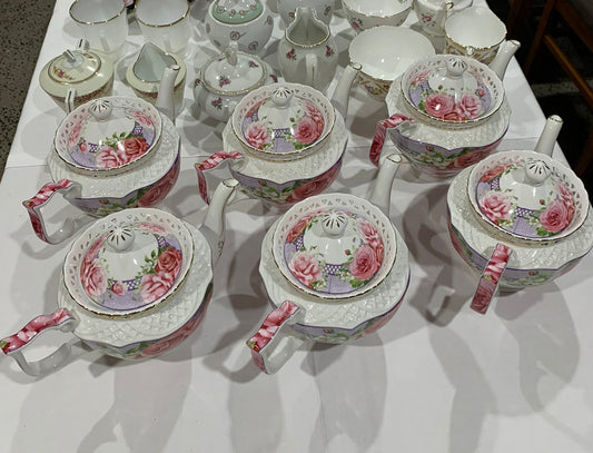 Pink Roses Teapot Rockhampton Vintage Hire