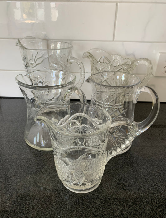 Vintage Pressed Glass Jugs