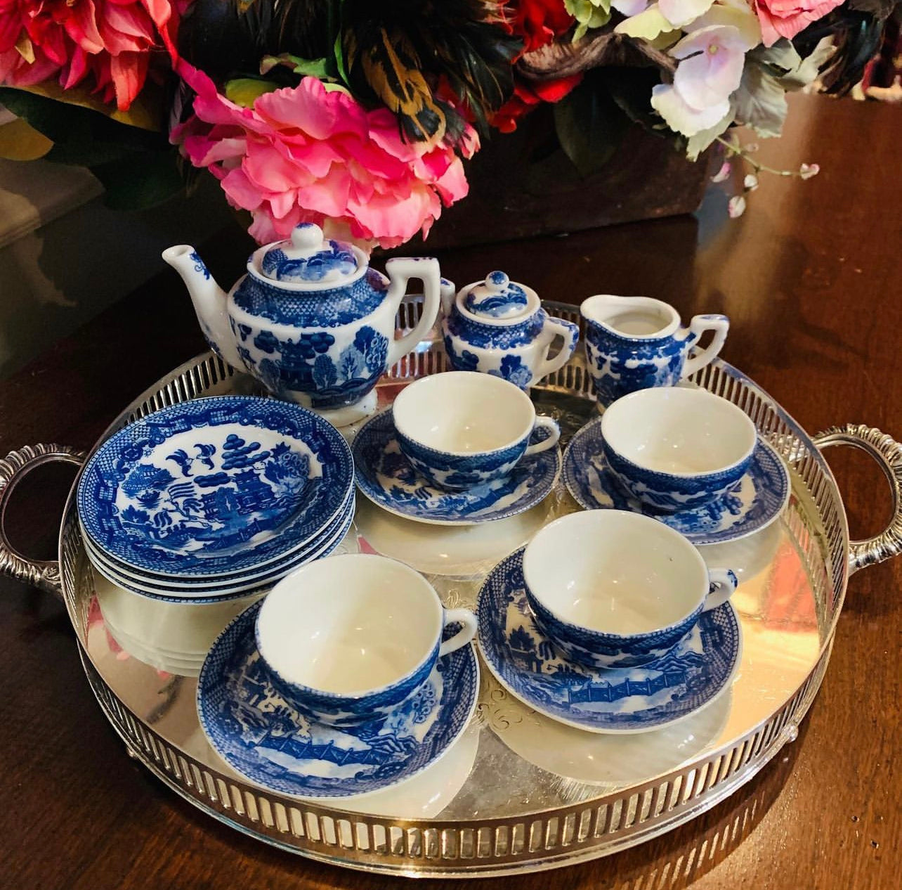 Vintage Blue Willow High Tea Set Rockhampton Vintage Hire