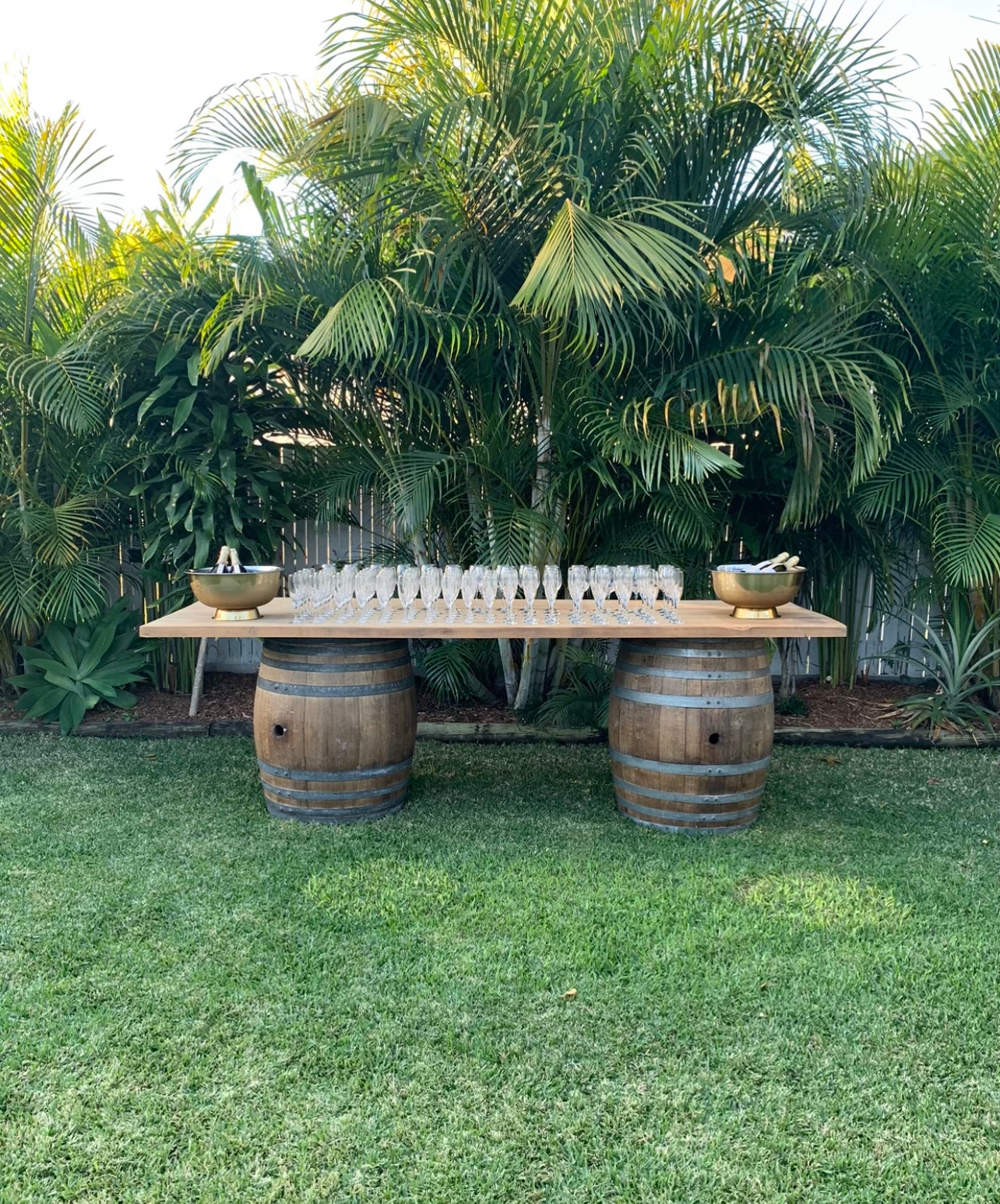 Wine Barrel Champagne Bar Package Rockhampton Vintage Hire Weddings Rockhampton Bar Hire