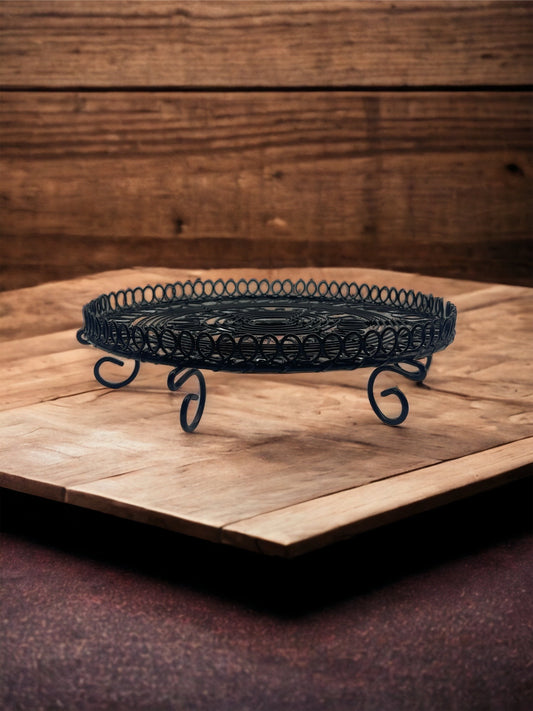 Round Black Wire Low Cake Stand Rockhampton Vintage Hire