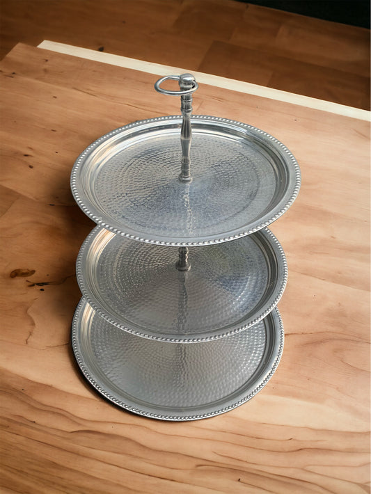 3 Tier Platter XXL - Silver 1 Available Rockhampton Vintage Hire