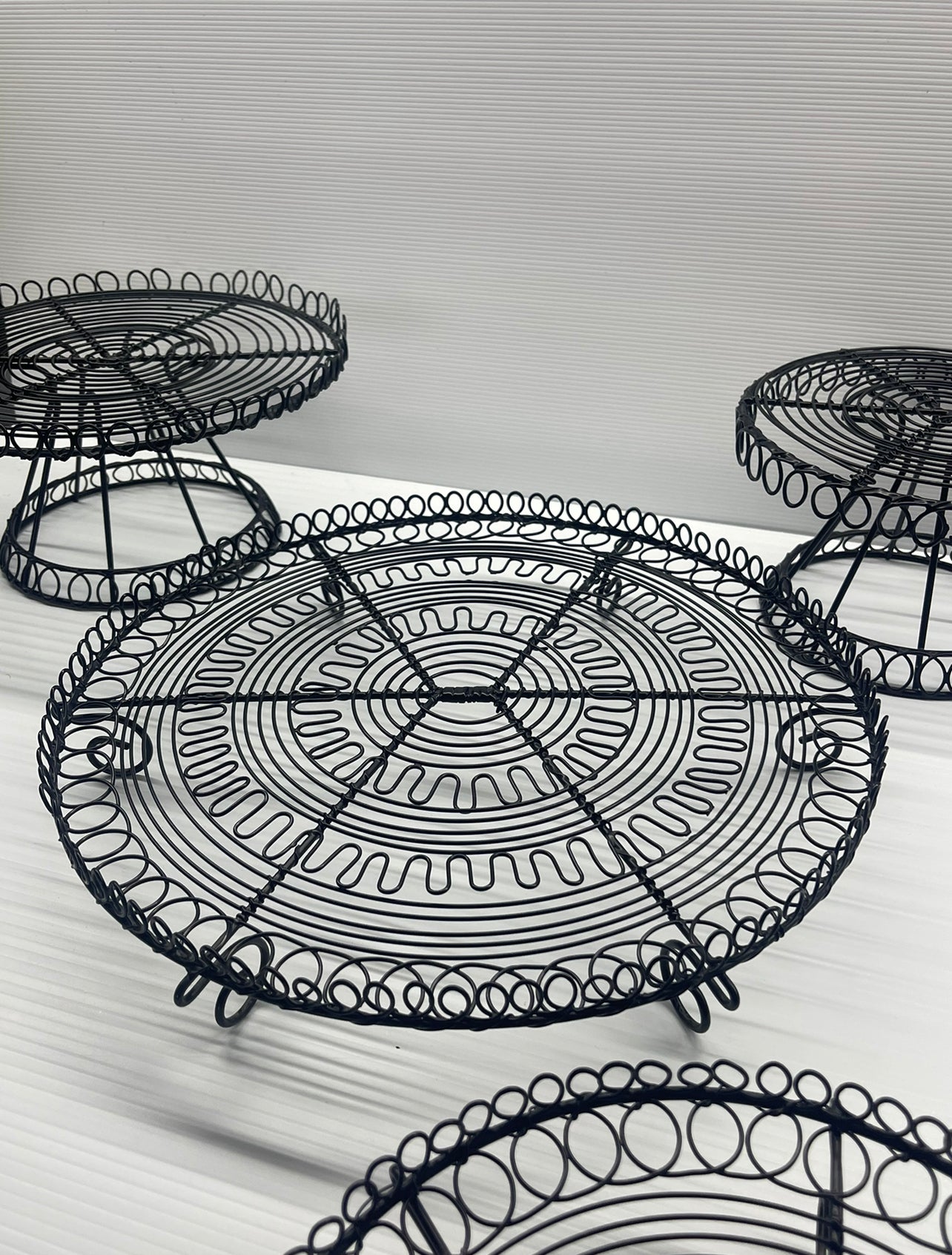 black wire cake stands Rockhampton Vintage Hire