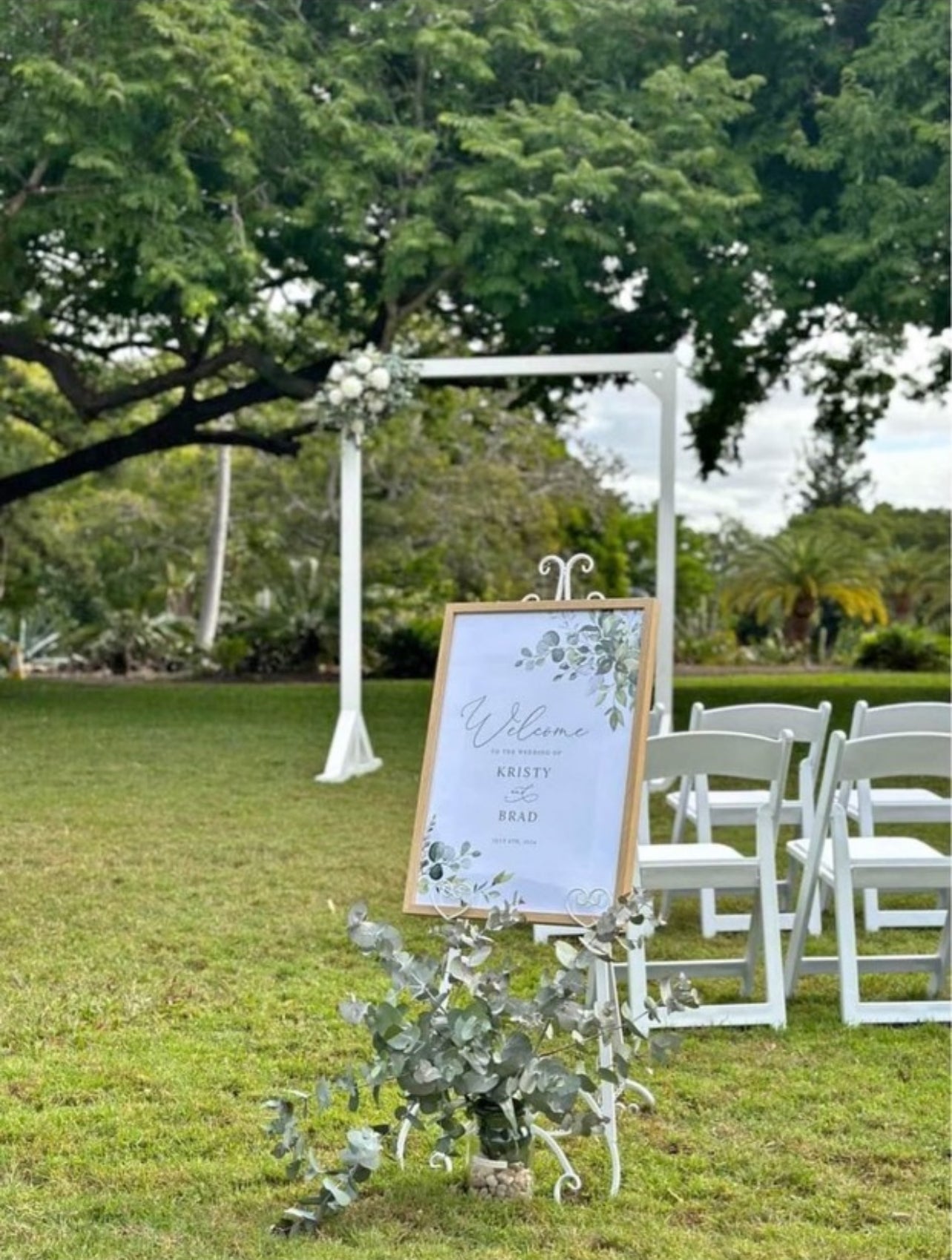 Gorgeous large white timber arbor Rockhampton Vintage Hire Wedding Hire