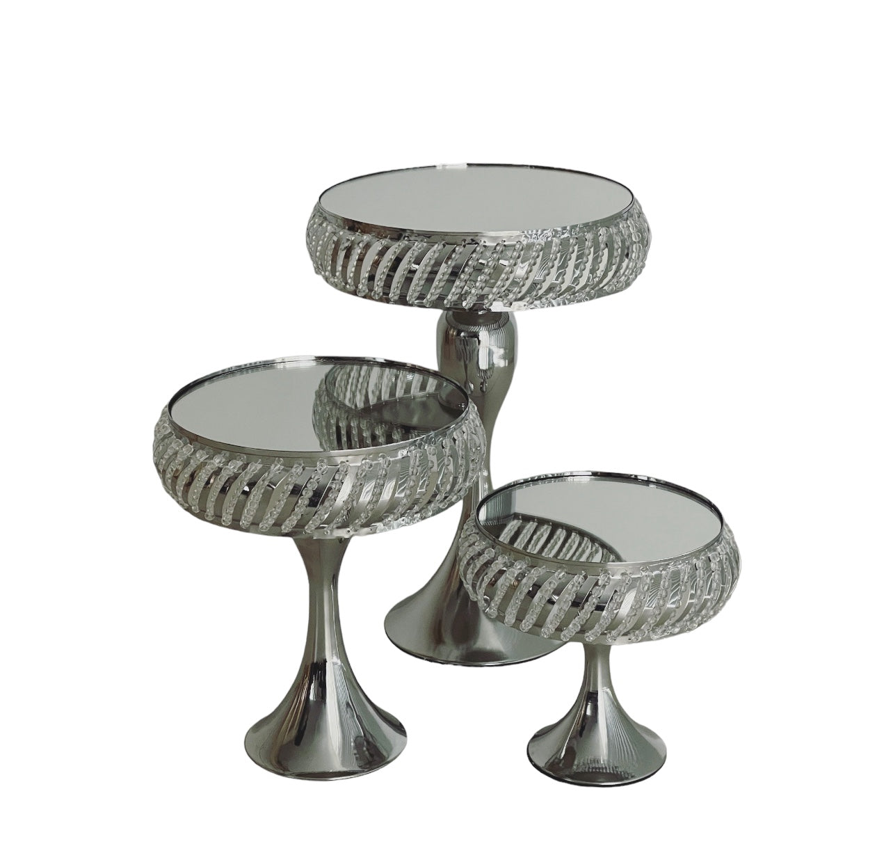 Mirror Cake Stands Luxe Silver - 3 sizes price from