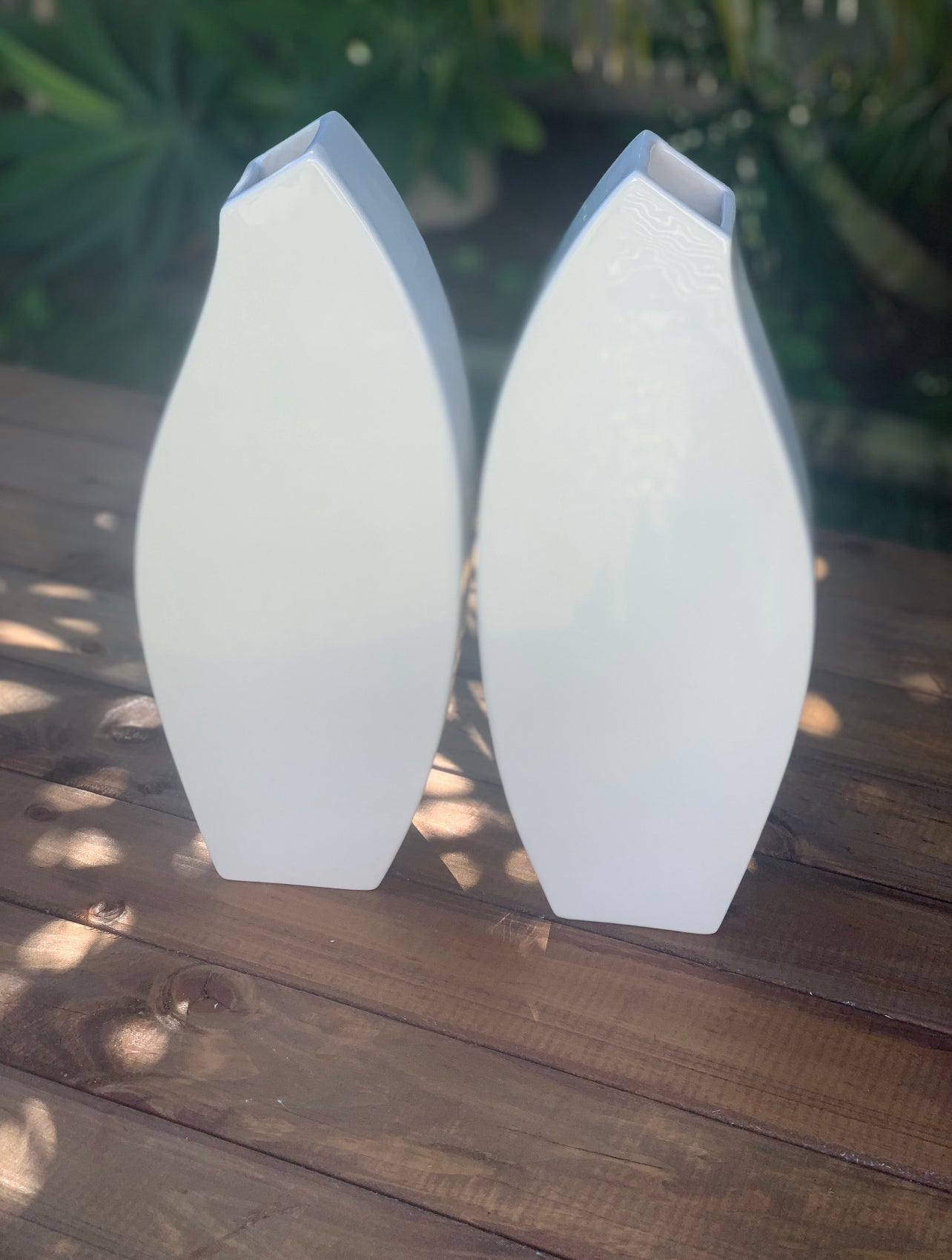 Vases - White x2 Bundle Rockhampton Vintage Hire