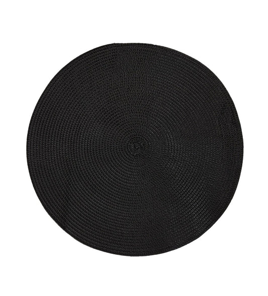 Placemats - Round Black Rockhampton Vintage Hire