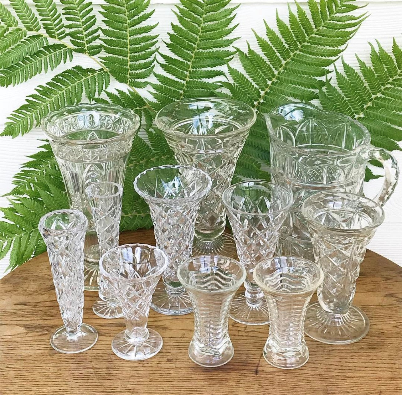 Vintage Glass & Crystal Vases - Mixed Sizes Rockhampton Vintage Hire