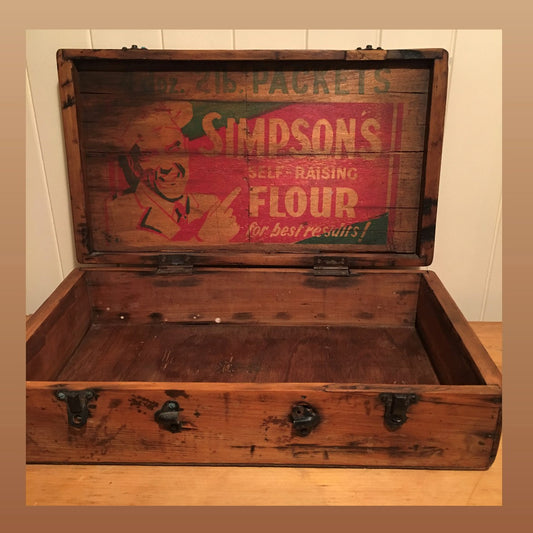 Vintage Simpson's Wood Suitcase