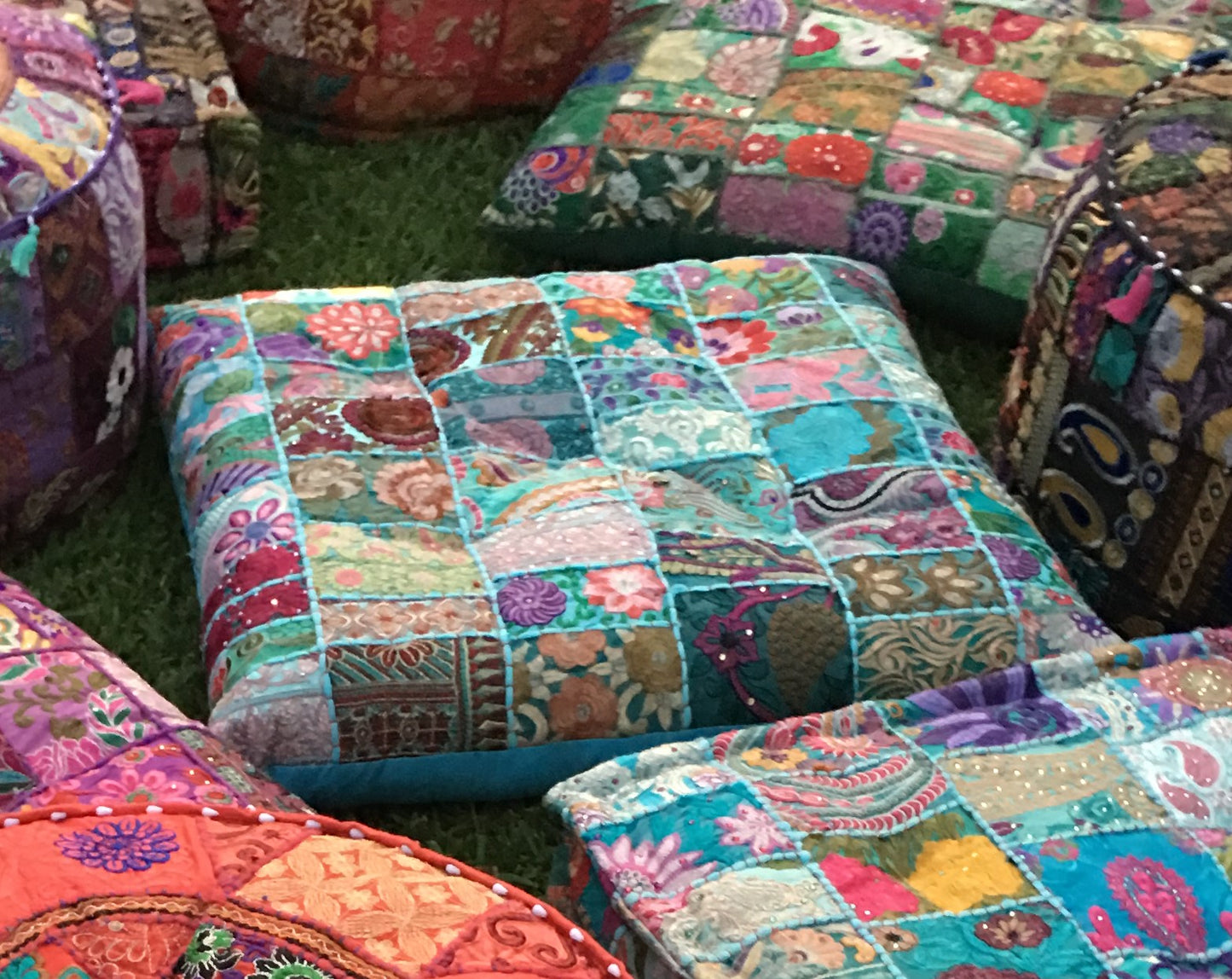 Boho Ottomans & Cushions