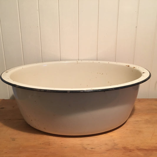 Vintage Drinks Tub - Enamel Cream