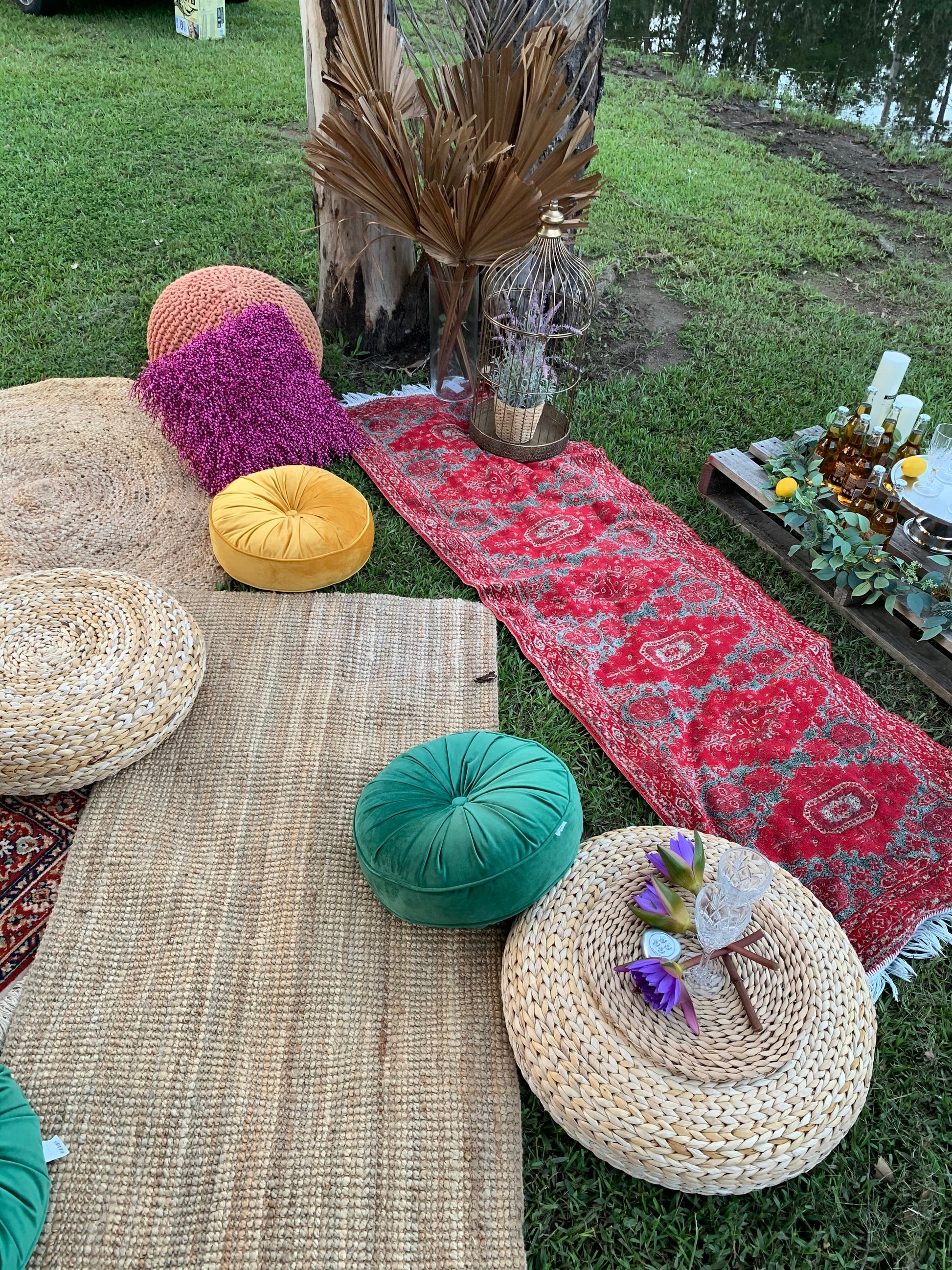 Floor Rugs - Runner Red Rockhampton Vintage Hire