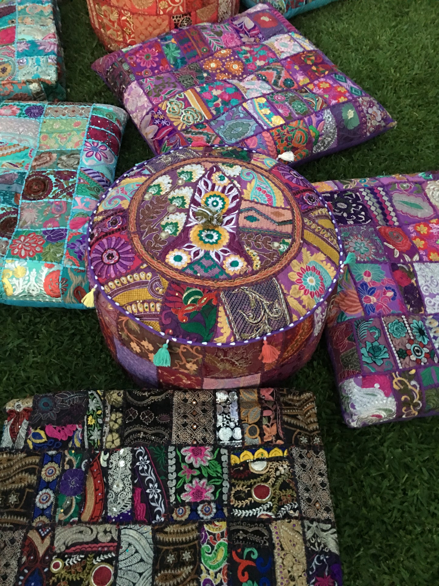 Ottomans - Boho Purple x 2