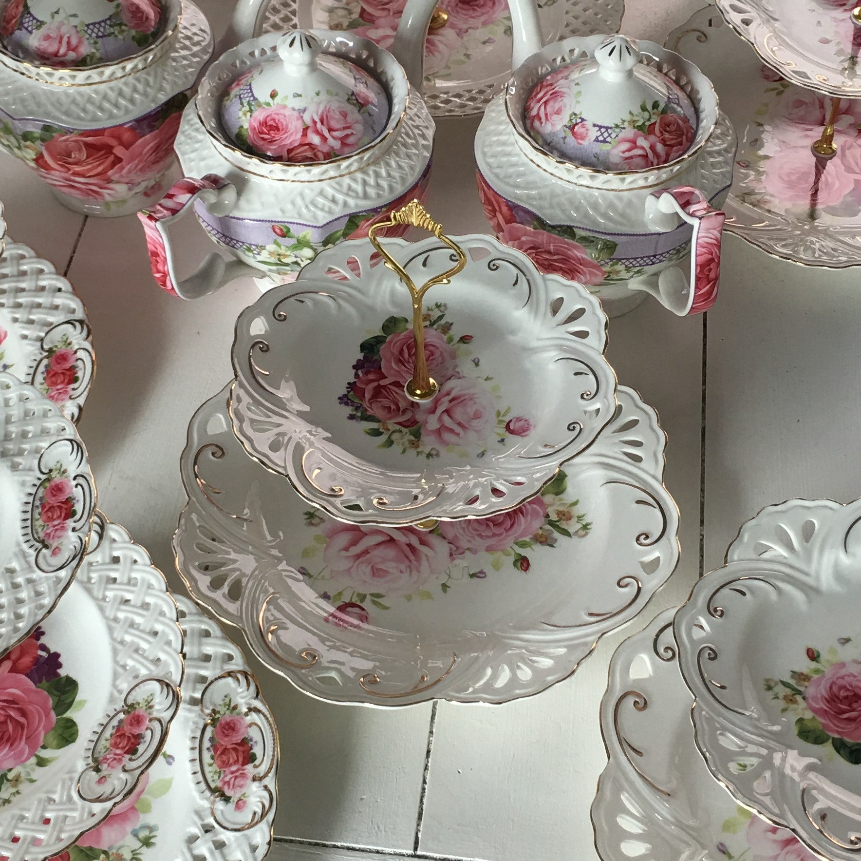 High Tea Cake Plates 2 Tiered rockhampton vintage hire