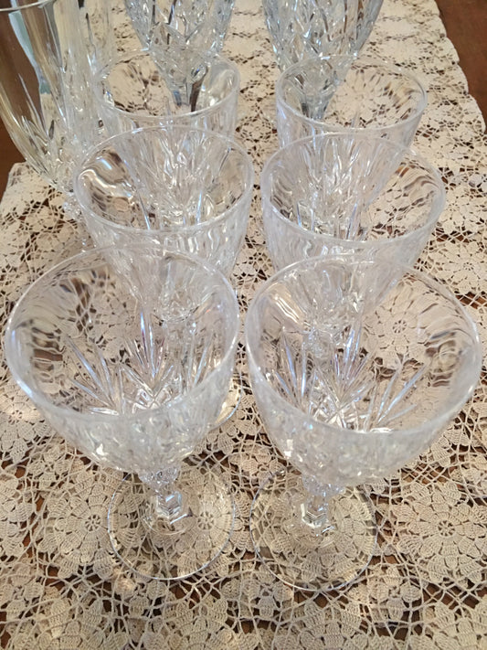 Vintage Crystal Glass x6 Bundle