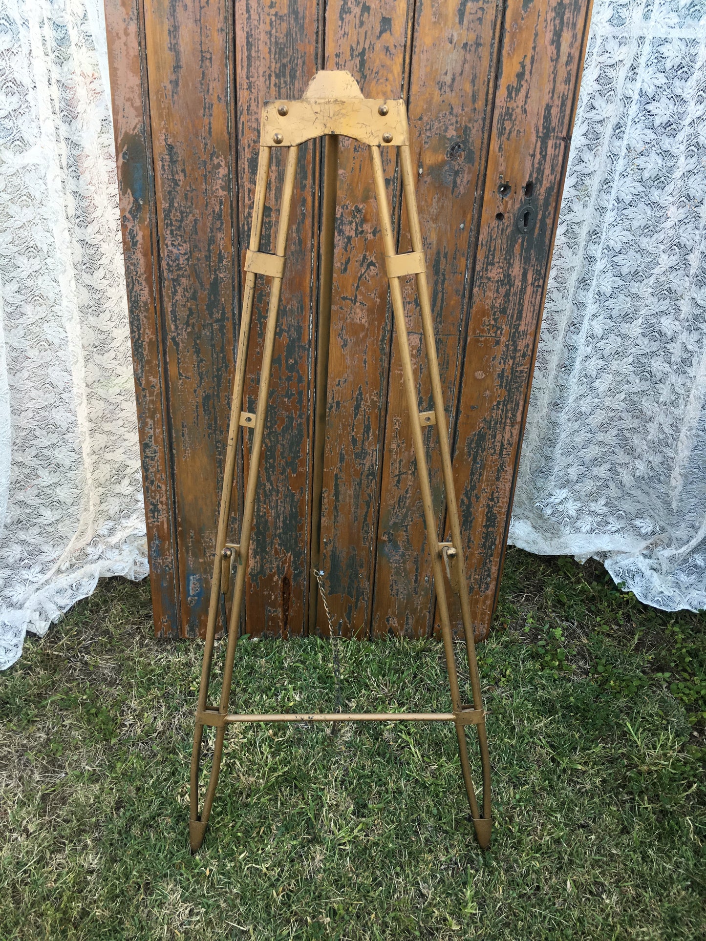 Easel - Gold Metal x2 available Rockhampton Vintage Hire