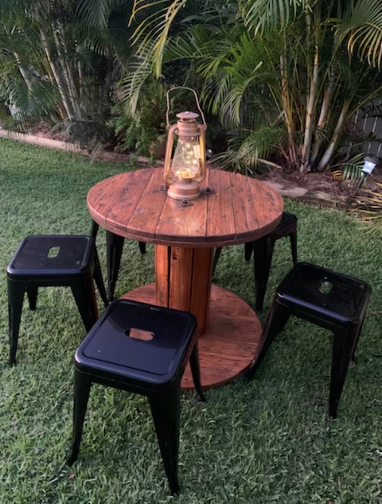 Tolix Low Stools in Black wedding & event Rockhampton Vintage Hire