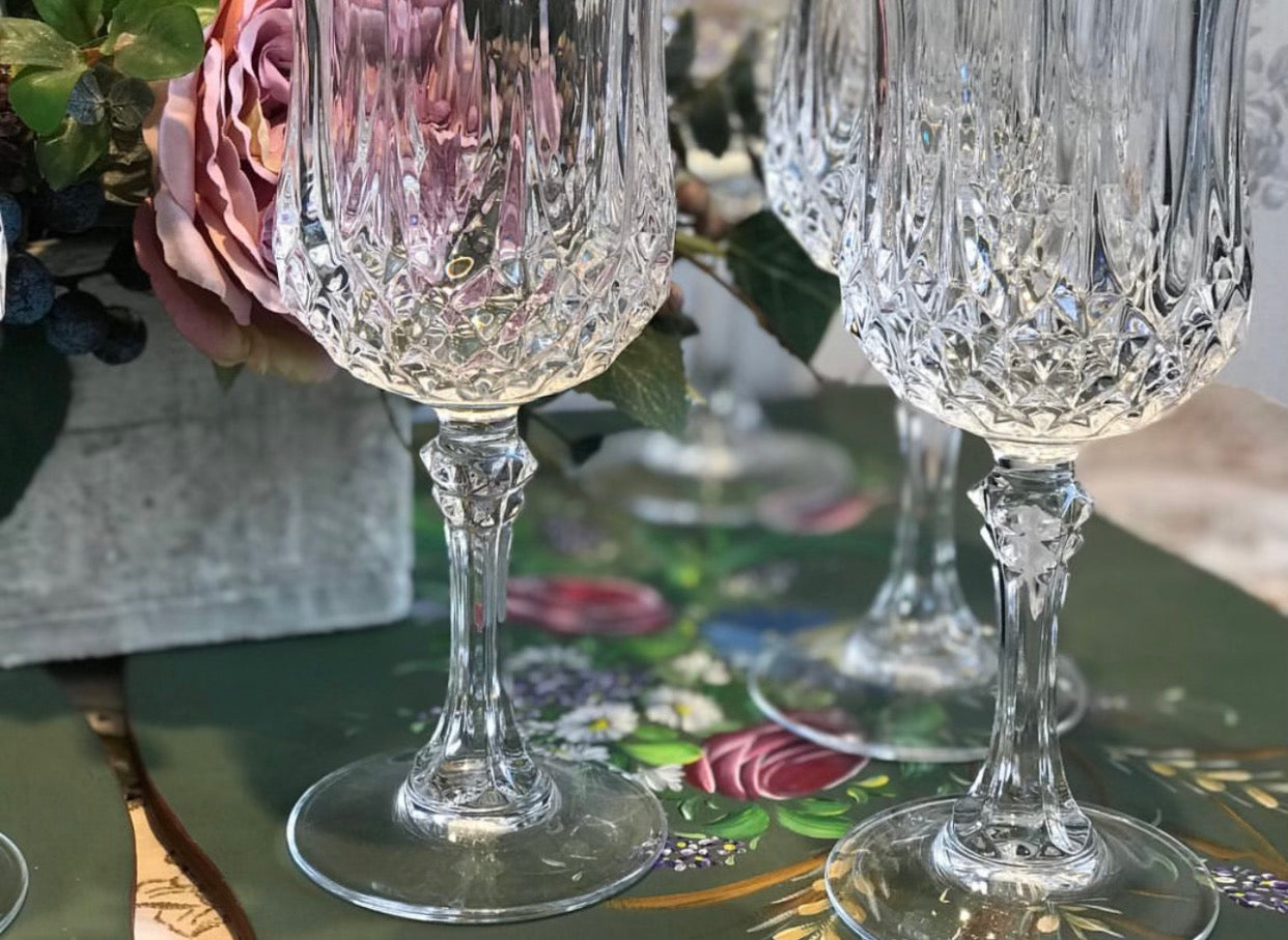 Vintage Crystal Glass Set 8