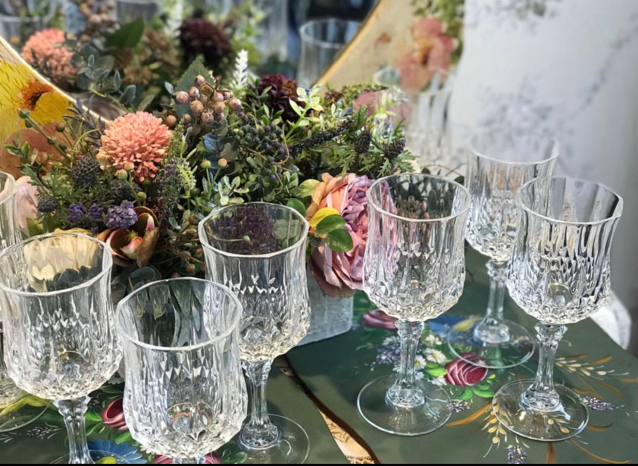 Vintage Crystal Glass Set 8