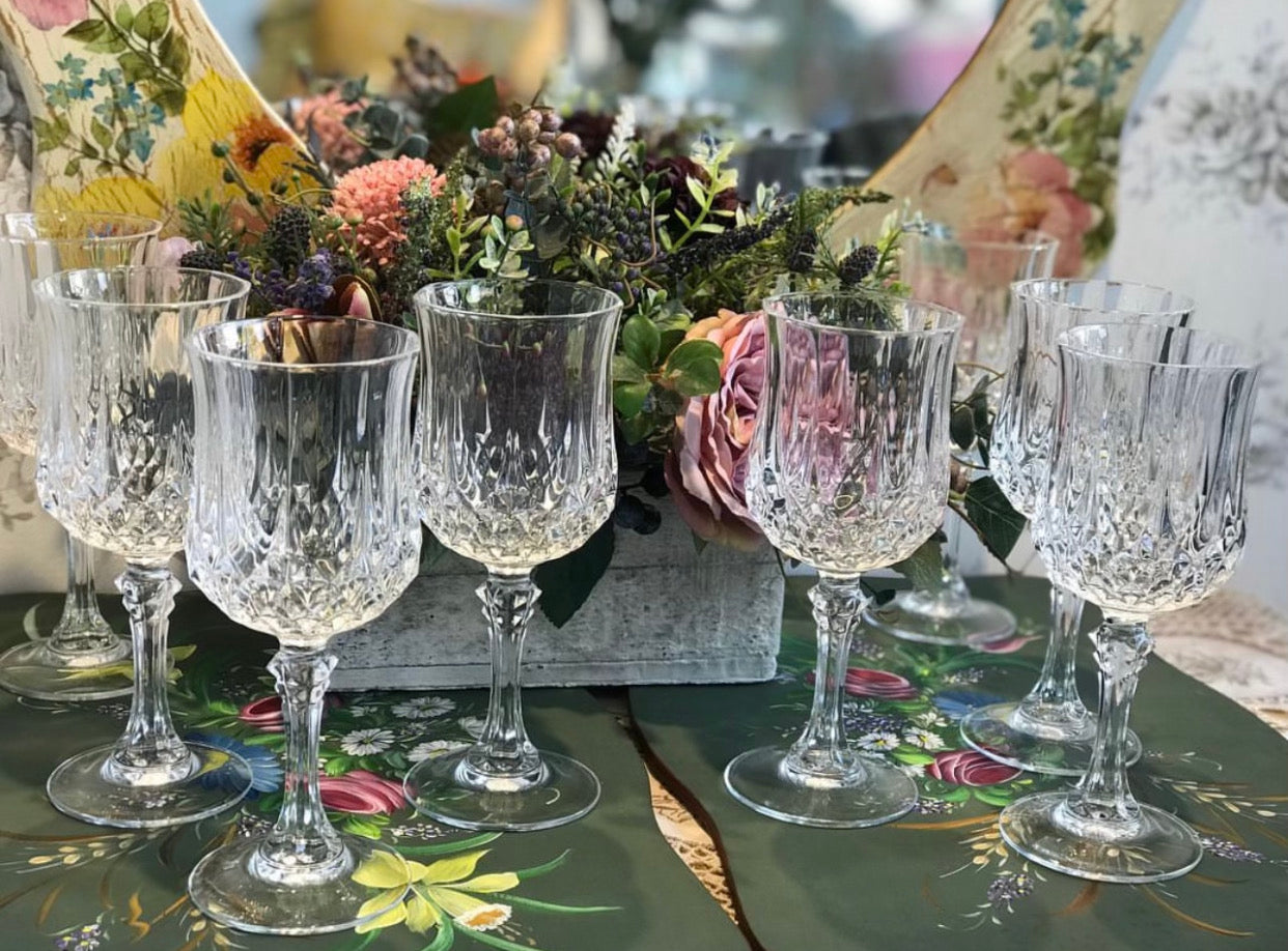 Vintage Crystal Glass Set 8