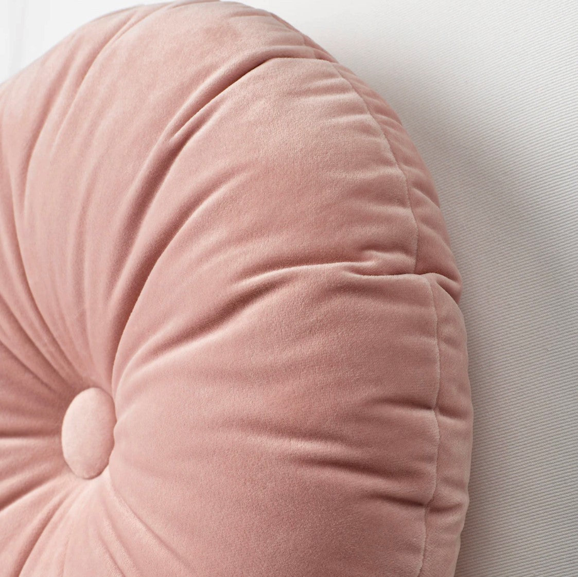 Round Cushions - Light Pink Velvet Rockhampton Vintage Hire