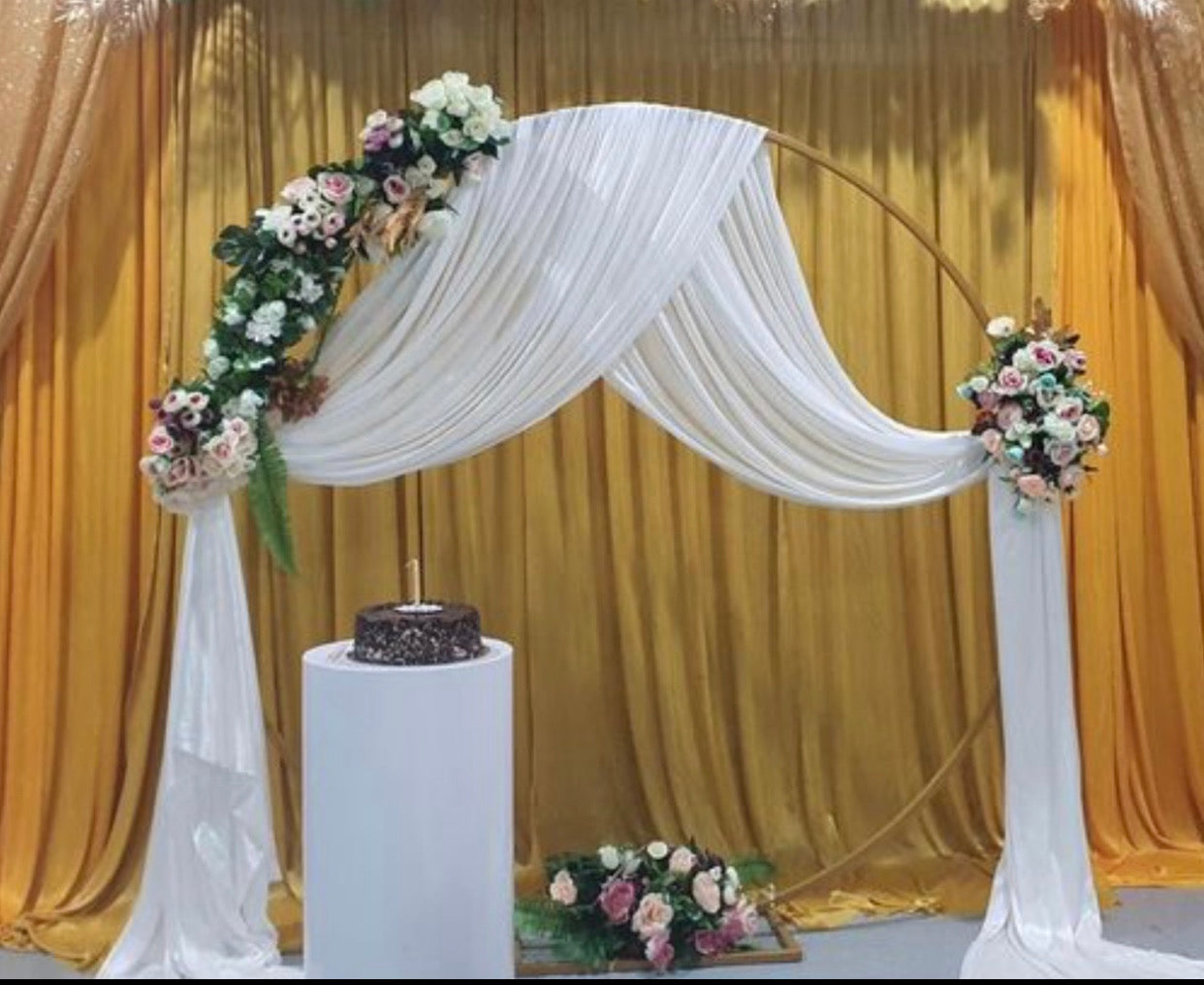 White Sheer Draping Rockhampton Vintage Hire