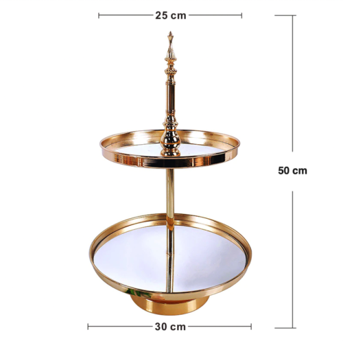 Cake Stands 2-tiered cake stand Polished Gold Mirror